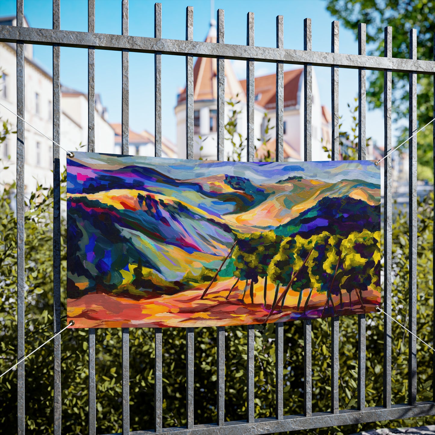 Mountaintop Vineyard Outside Jerusalem Sukkah Tapestry (waterproof)