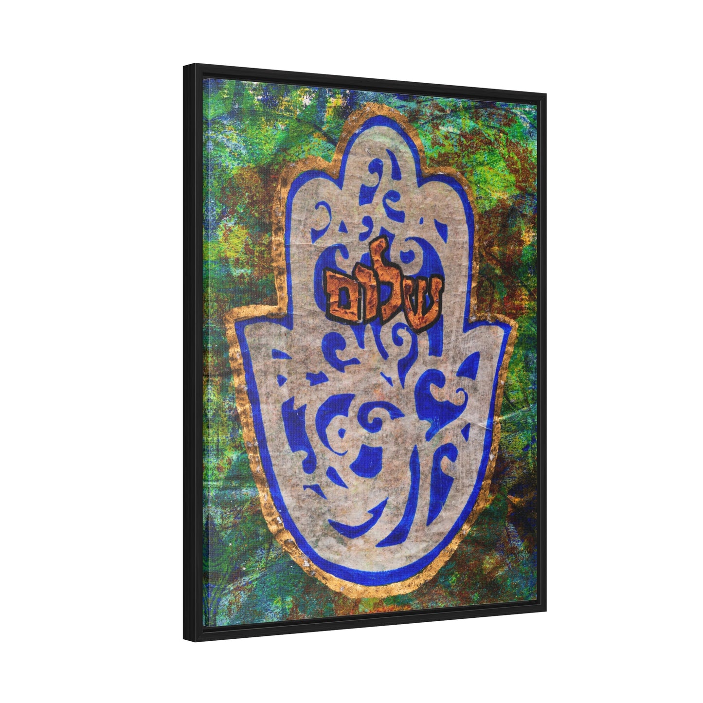 "Hamsa of Peace" by Esther Cohen Gallery Canvas Wrap in Frame