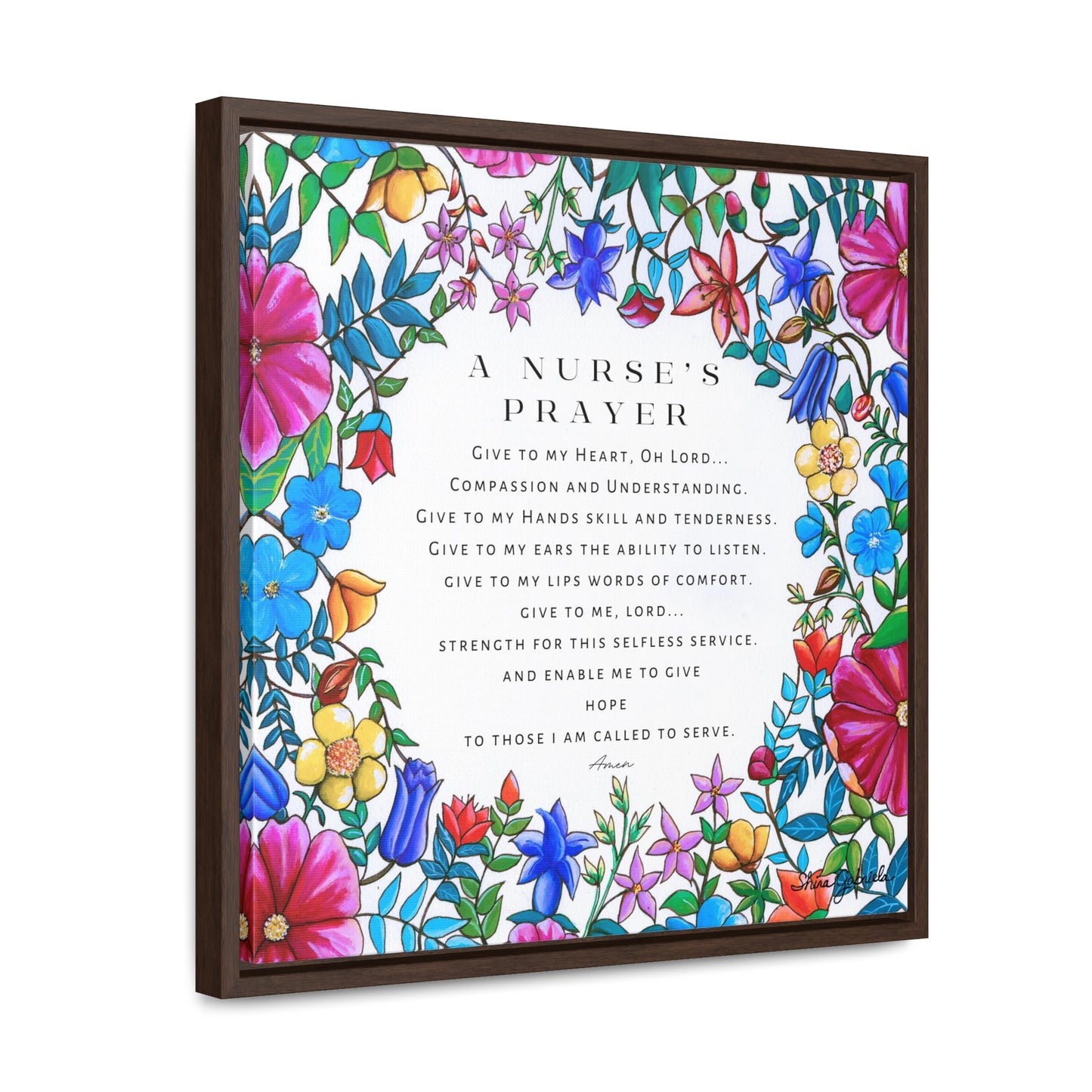 A Nurse's Prayer by Shira Gabriela Gallery Wrapped Canvas in Square Frame
