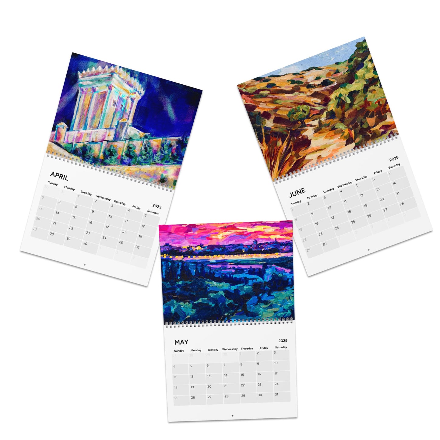 "Brushstrokes of Israel Version II" by Leah Luria 2025 Wall Calendar