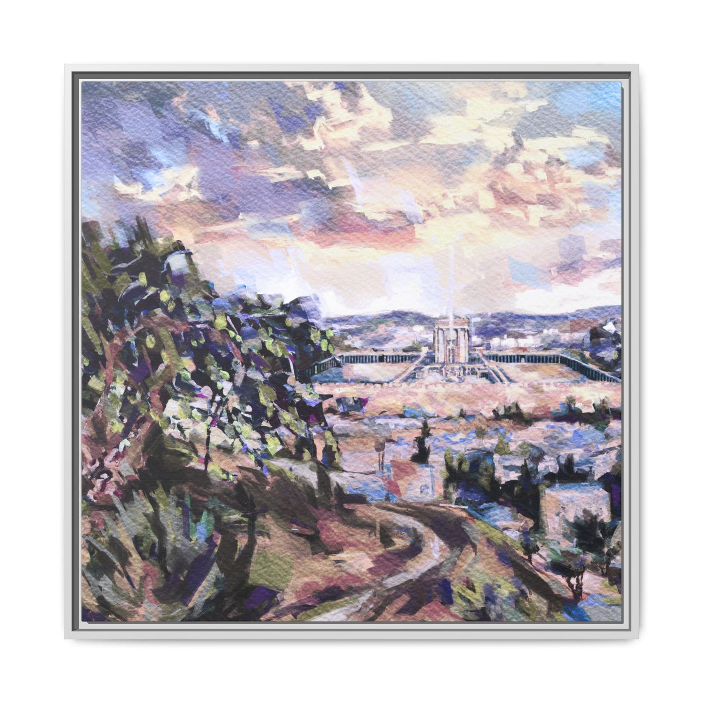 “Homecoming” – Landscape of the Beit HaMikdash by Leah Luria - Framed Canvas