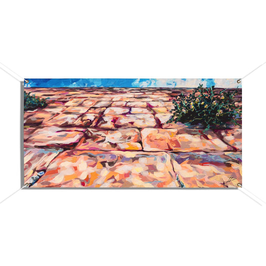 Kotel from Below III by Leah Luria Sukkah Tapestry (waterproof)