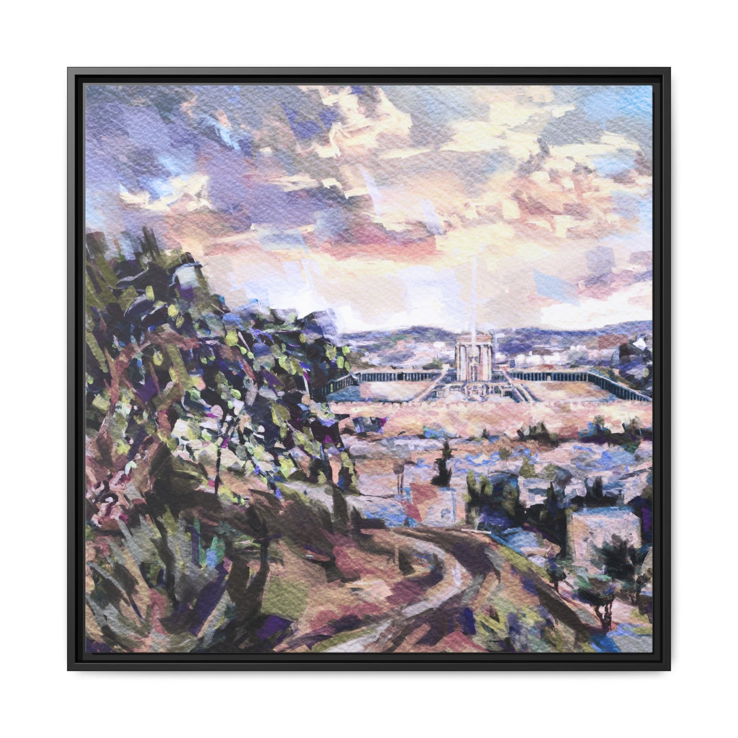 “Homecoming” – Landscape of the Beit HaMikdash by Leah Luria - Framed Canvas