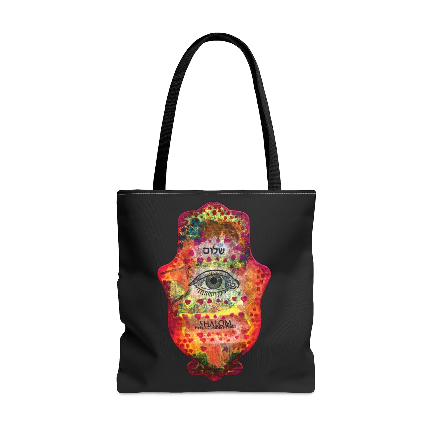 "Hamsa in Blue & Fuchsia" Double Sided Tote Bag by Esther Cohen