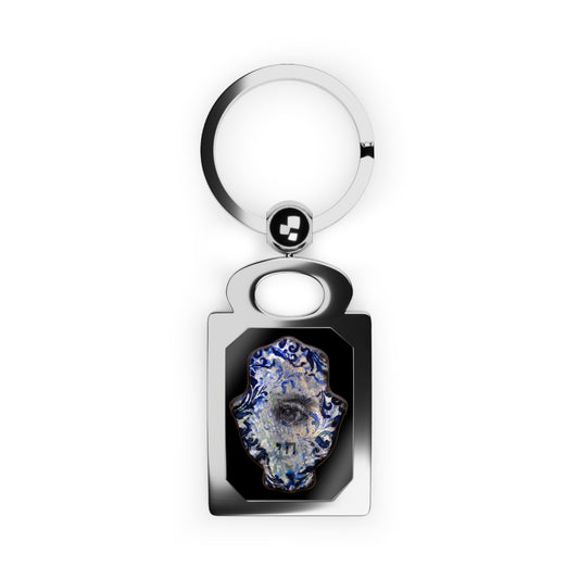 "Hamsa in Blues II" Keyring by Esther Cohen no