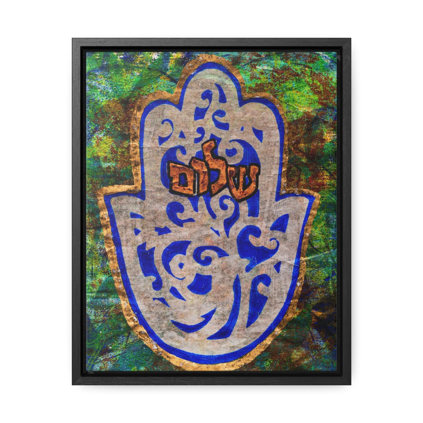 "Hamsa of Peace" by Esther Cohen Gallery Canvas Wrap in Frame