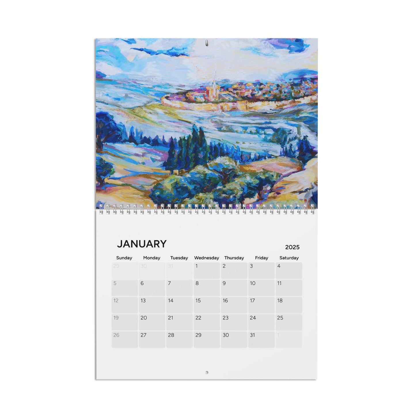 "Brushstrokes of Israel Version II" by Leah Luria 2025 Wall Calendar