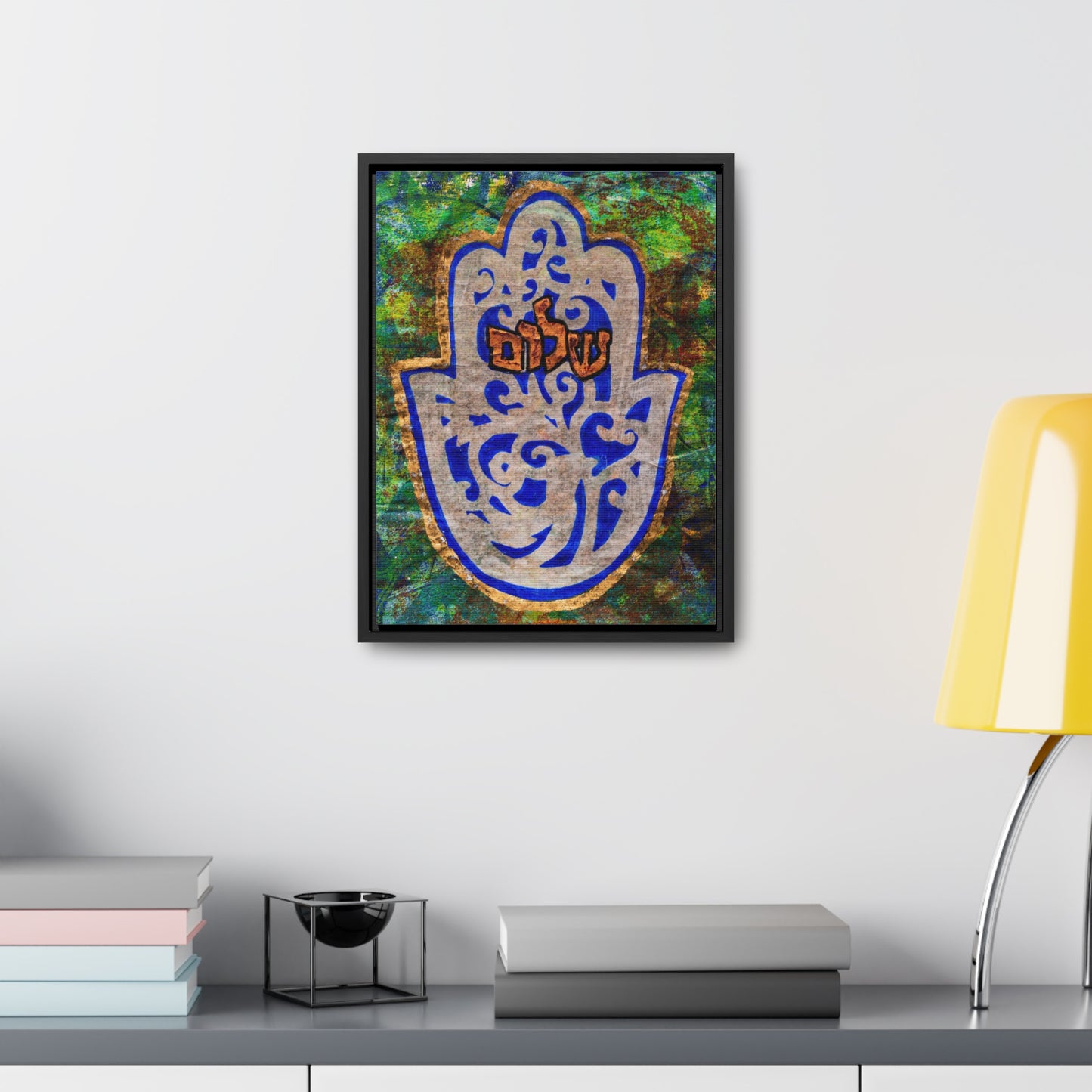 "Hamsa of Peace" by Esther Cohen Gallery Canvas Wrap in Frame