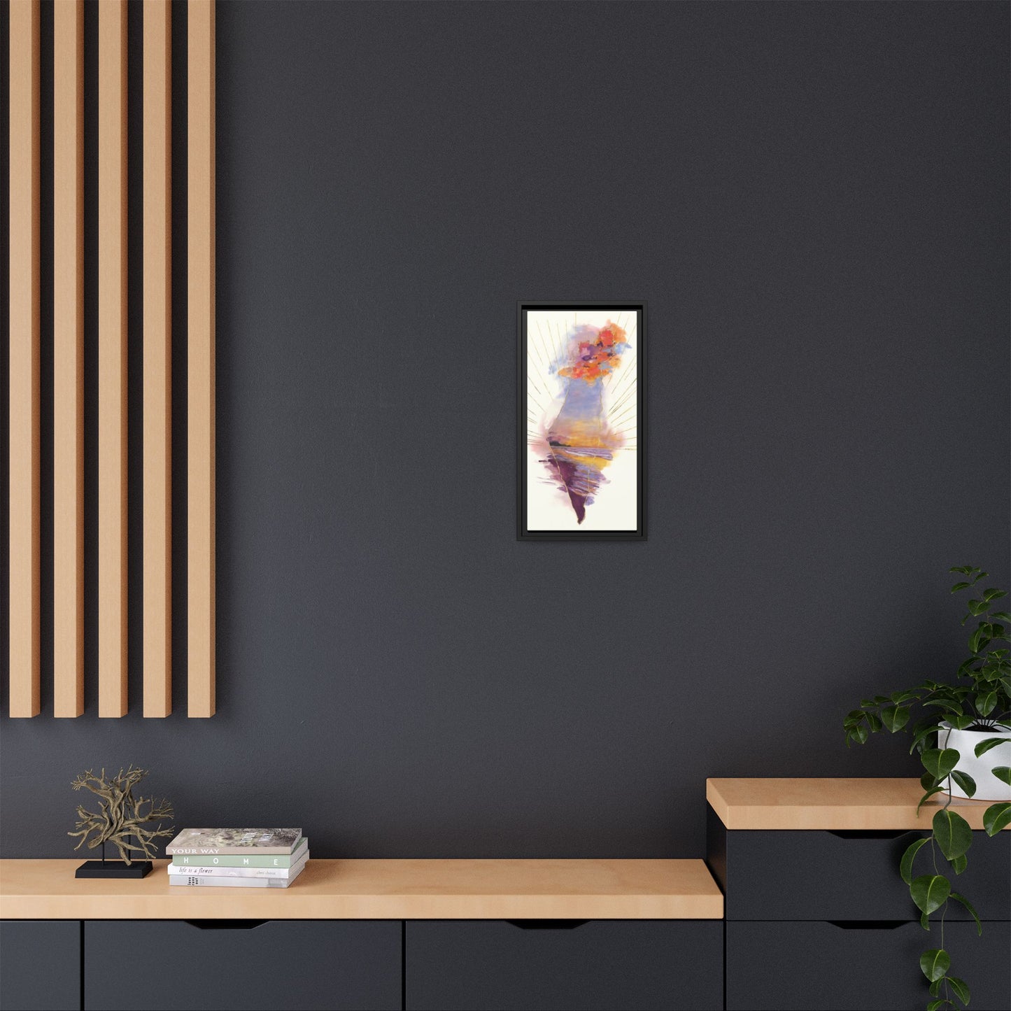 “Radiant Israel” - Map of Israel by Avigael Tondowski - Framed Canvas Print