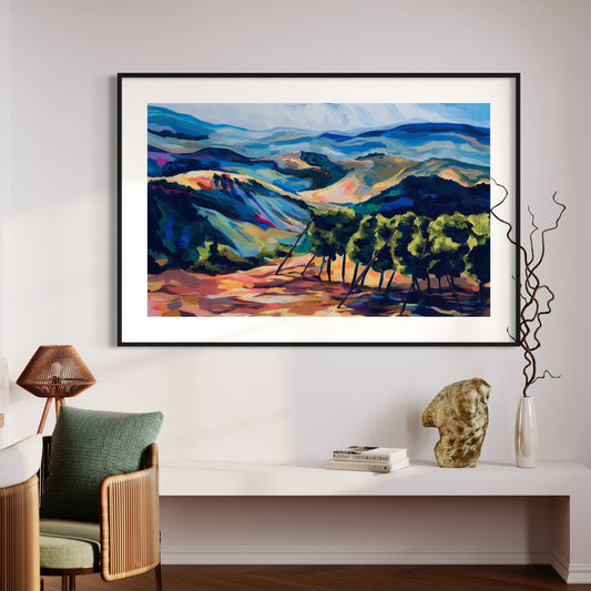 Gush Mountaintop Vineyard by Leah Luria Print on Fine Art Paper or Canvas Giclée