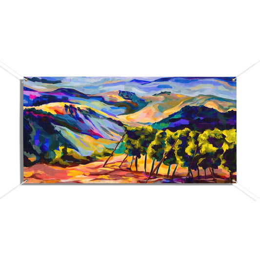 Rolling Hills in Gush Etzion by Leah Luria Sukkah Tapestry (waterproof)