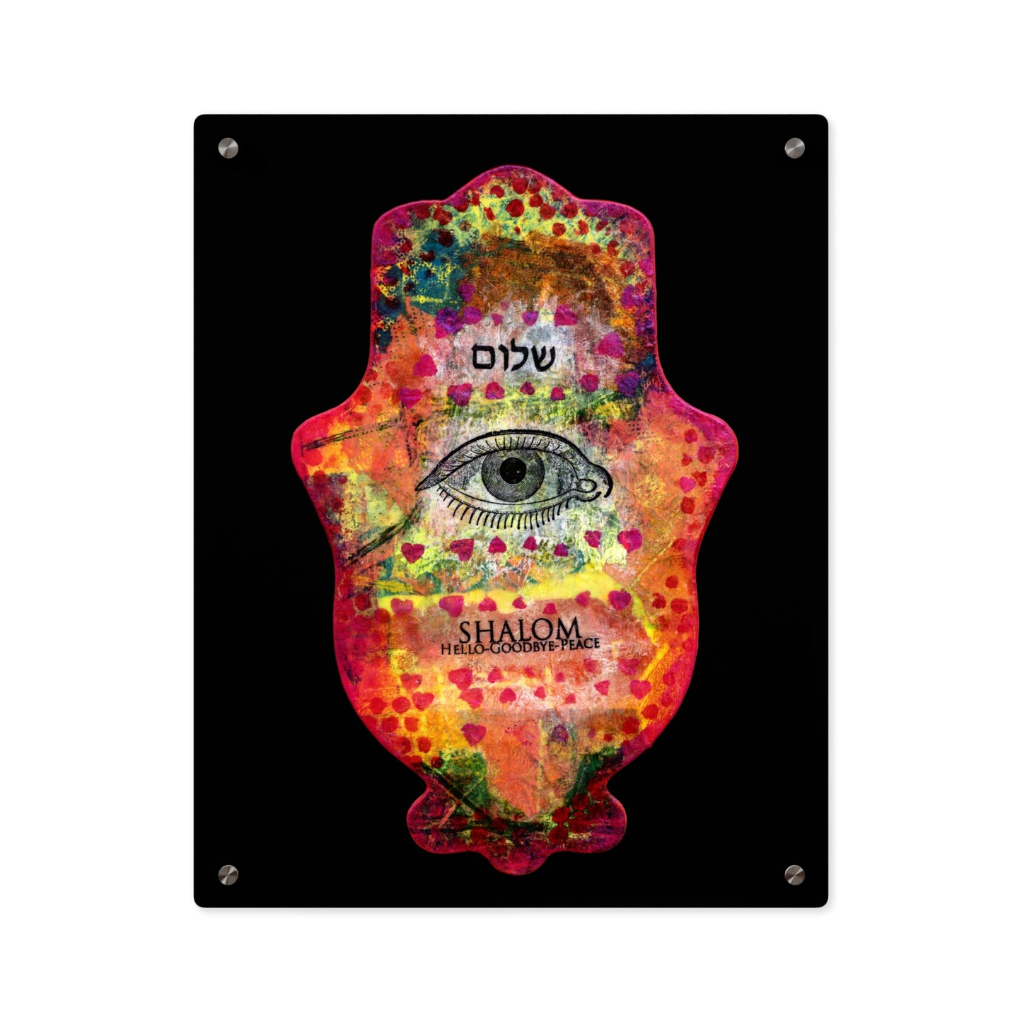 "Hamsa in Red" by Esther Cohen Glossy Modern Acrylic Print