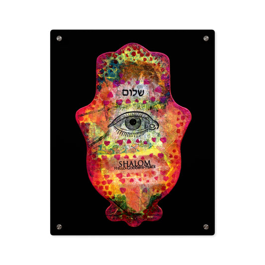 "Hamsa in Red" by Esther Cohen Glossy Modern Acrylic Print