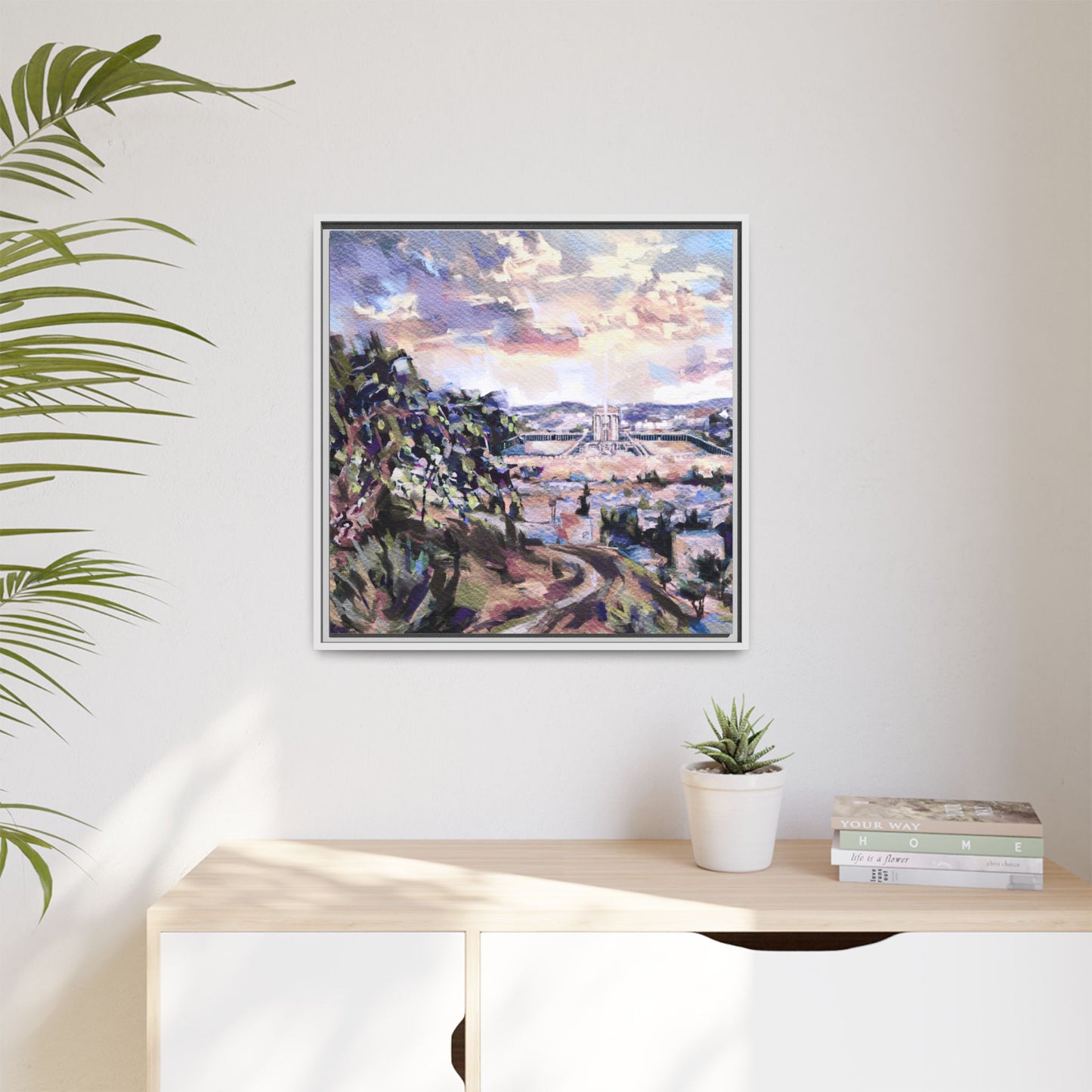 “Homecoming” – Landscape of the Beit HaMikdash by Leah Luria - Framed Canvas