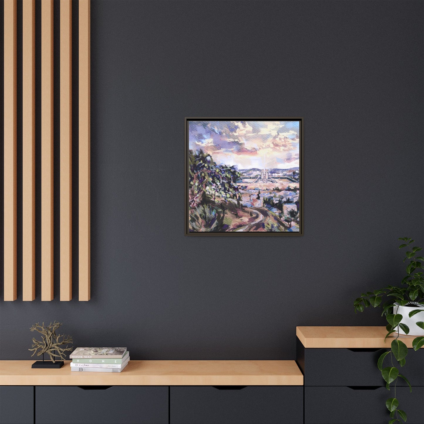 “Homecoming” – Landscape of the Beit HaMikdash by Leah Luria - Framed Canvas