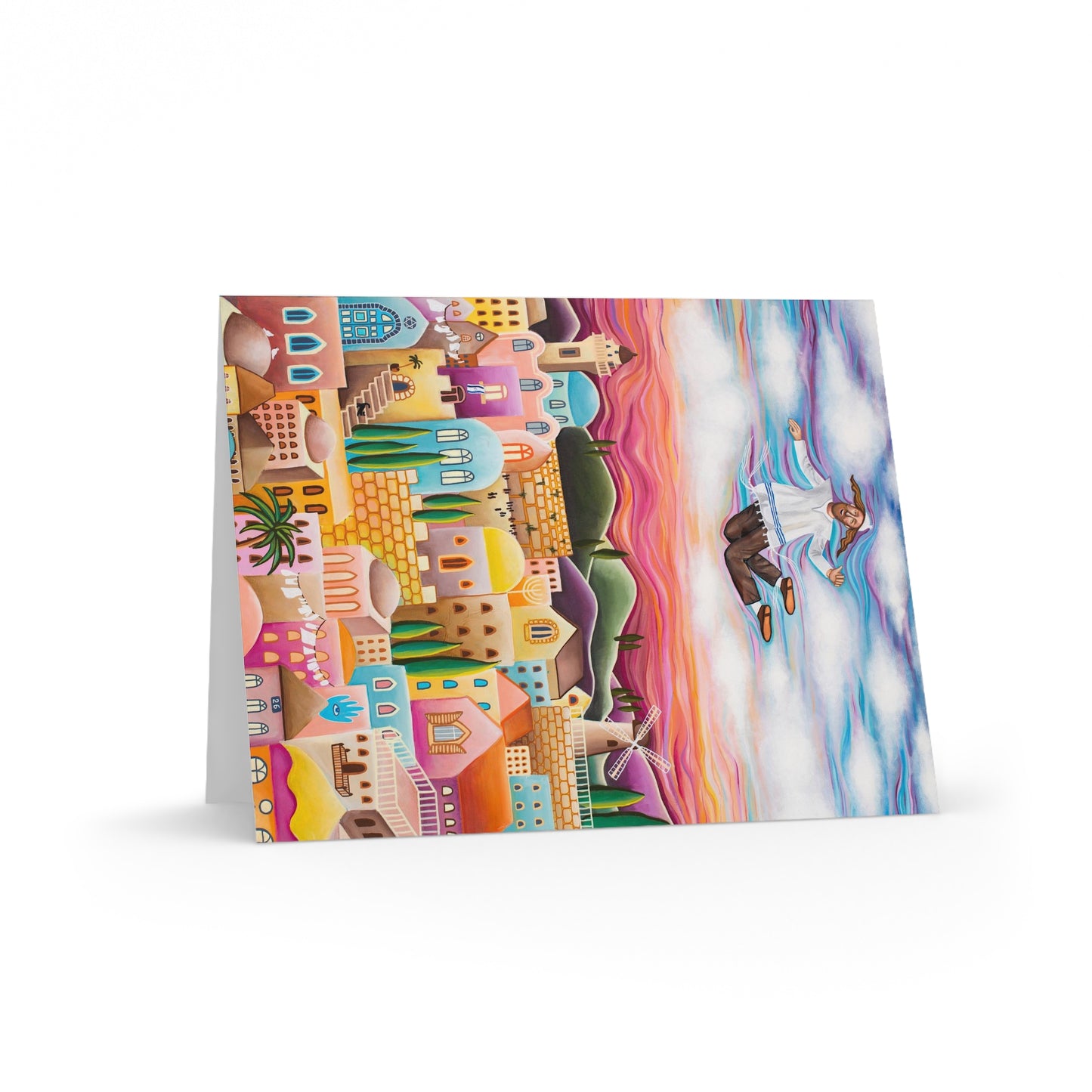 Flying Hassid Greeting cards by Yael Flatauer (8, 16, and 24 pcs)