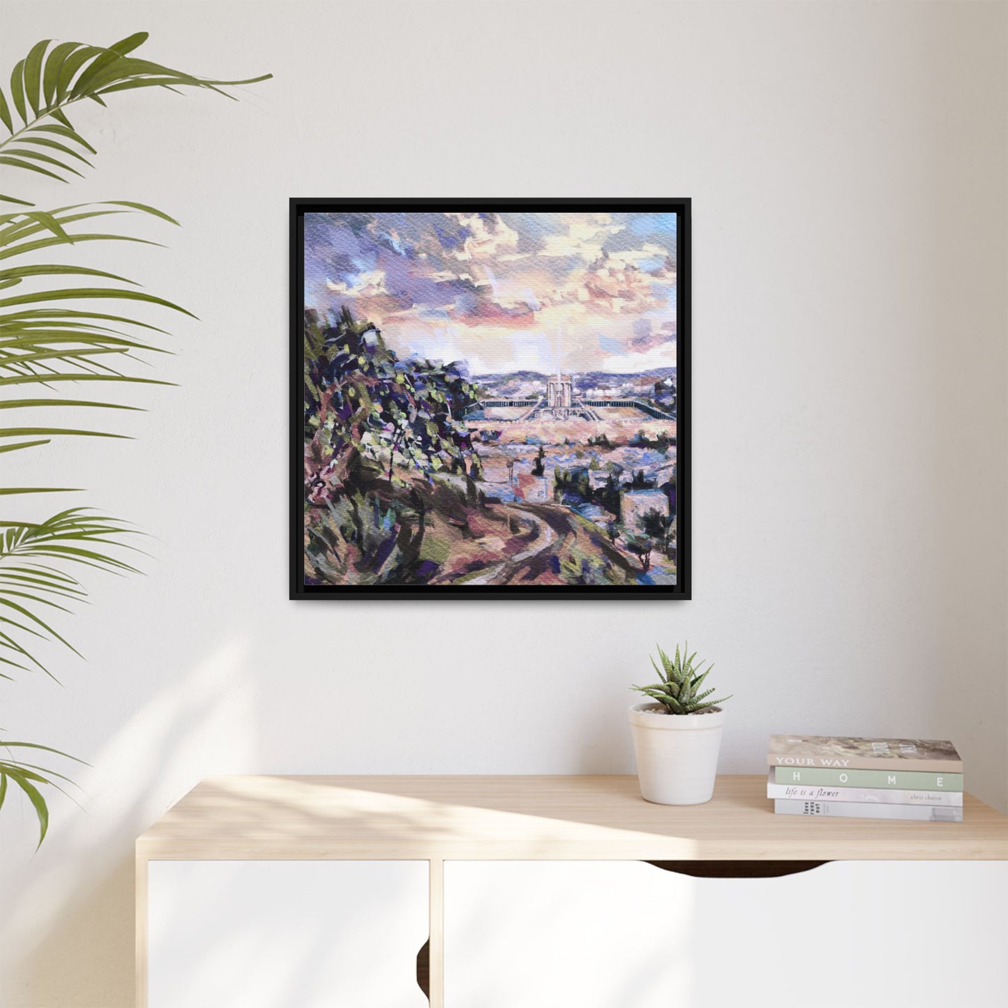 “Homecoming” – Landscape of the Beit HaMikdash by Leah Luria - Framed Canvas