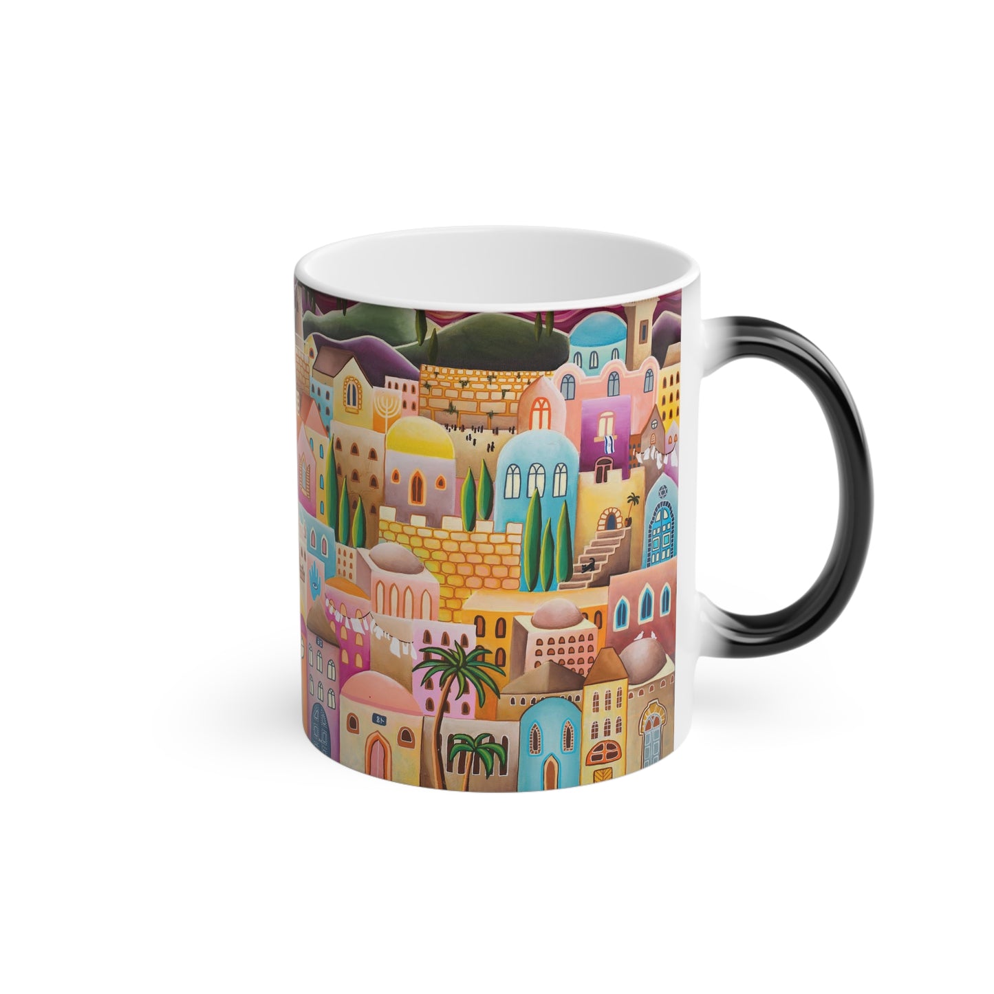 “Jerusalem Cityscape” Magic Mug by Yael Flatauer