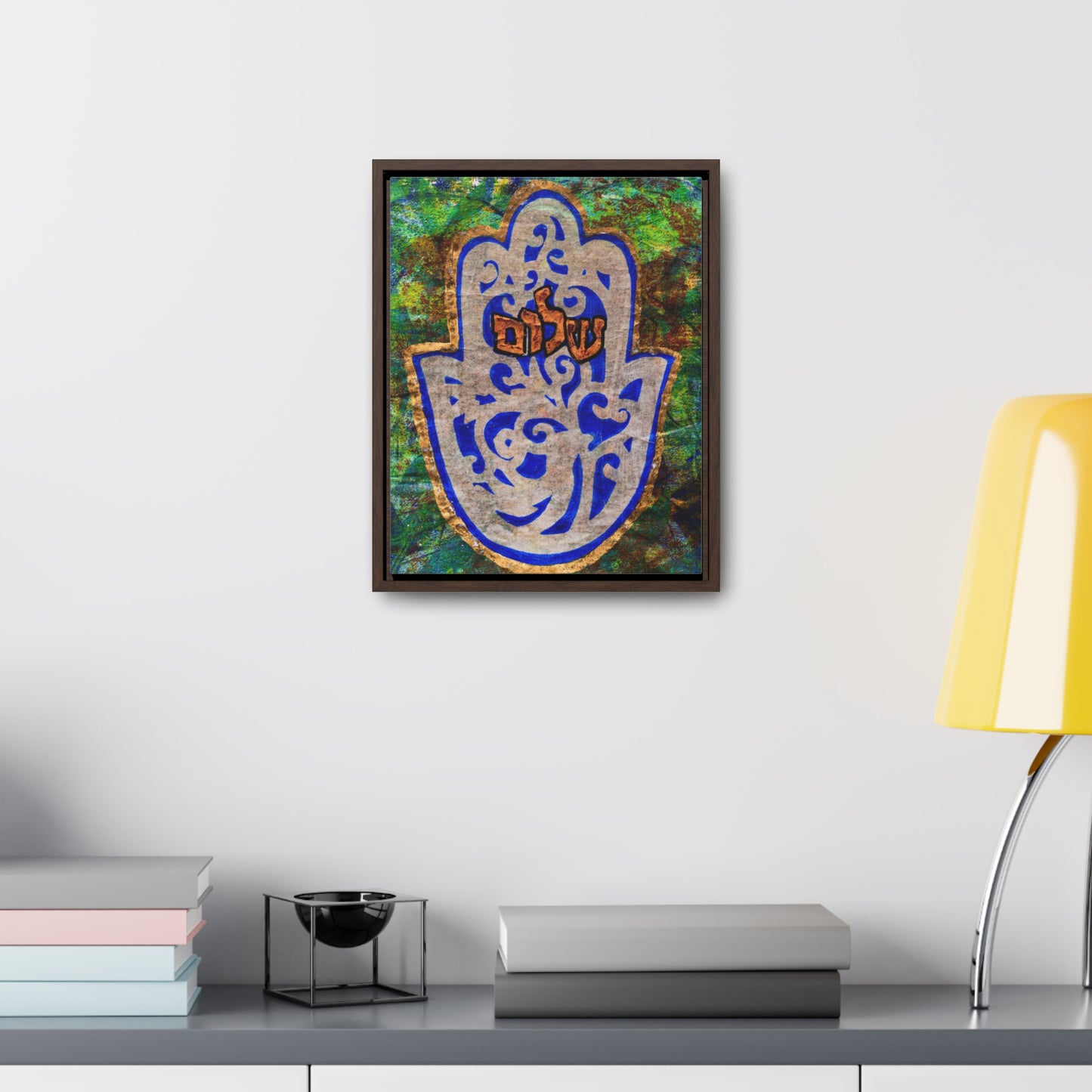 "Hamsa of Peace" by Esther Cohen Gallery Canvas Wrap in Frame