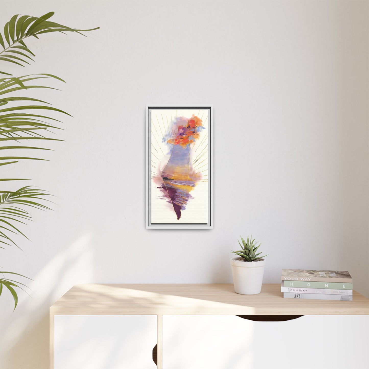 “Radiant Israel” - Map of Israel by Avigael Tondowski - Framed Canvas Print