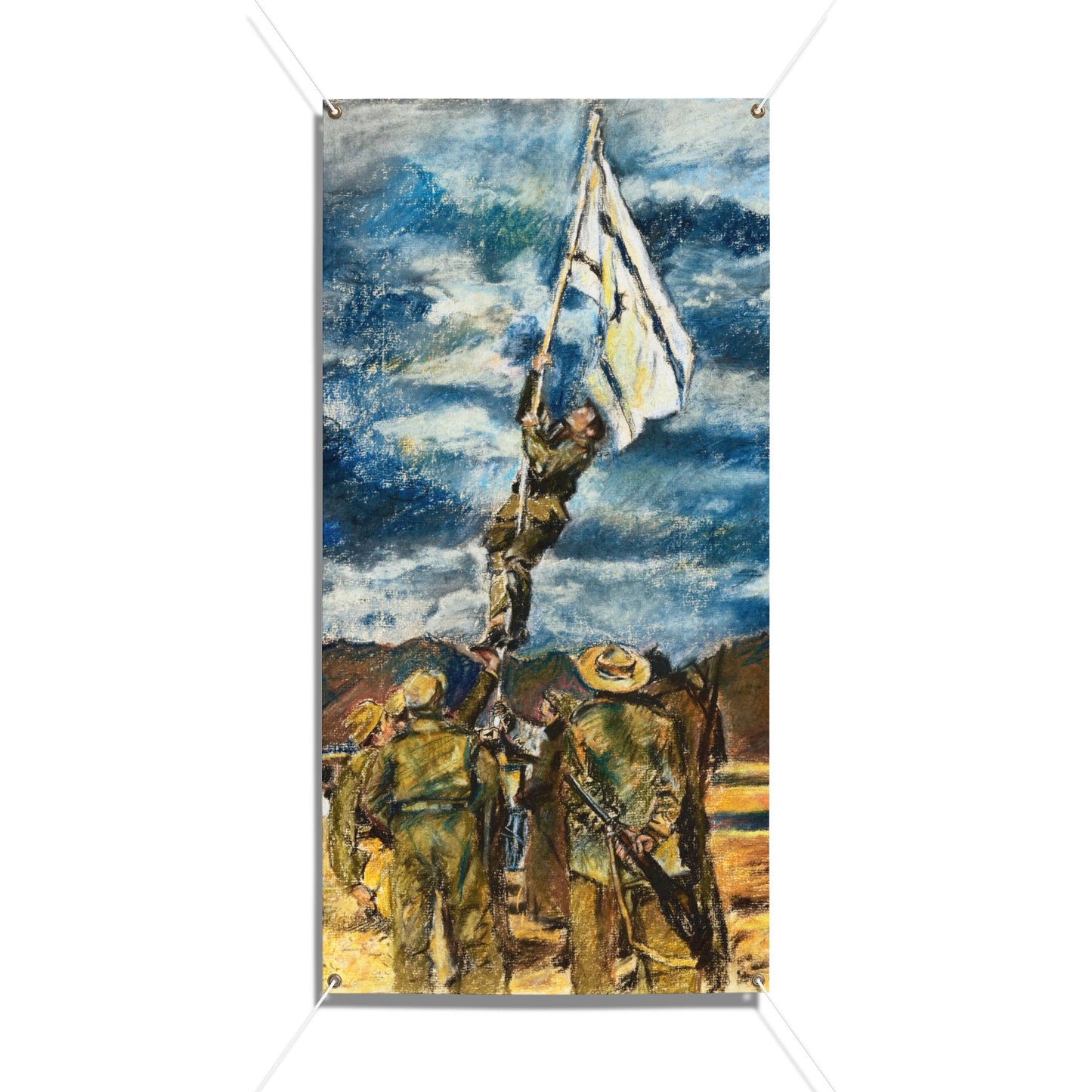 The Ink Flag by Avigail Wieder Sukkah Tapestry (waterproof)