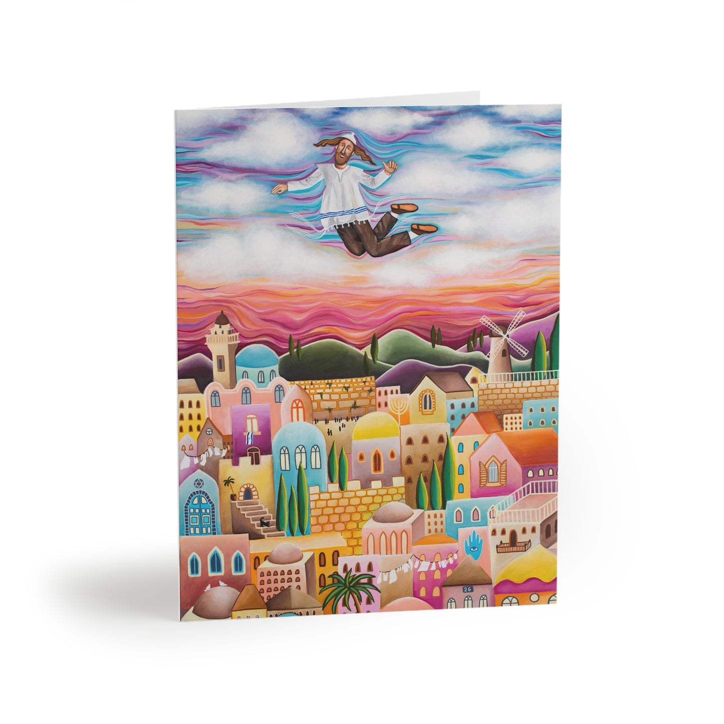 Flying Hassid Greeting cards by Yael Flatauer (8, 16, and 24 pcs)