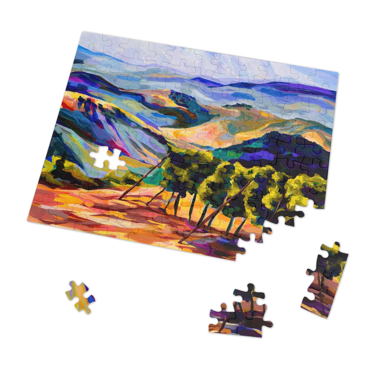 “Mountaintop Vineyard Outside Jerusalem” Painting by Leah Luria Jigsaw Puzzle (30, 110, 252, 500,1000-Piece)