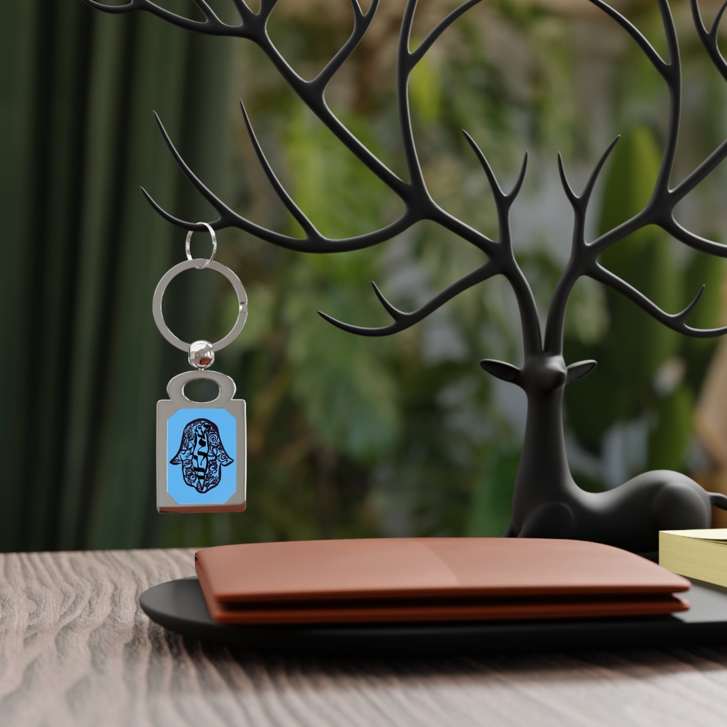 Hamsa of Peace in Israel by Leah Luria Rectangle Photo Keyring