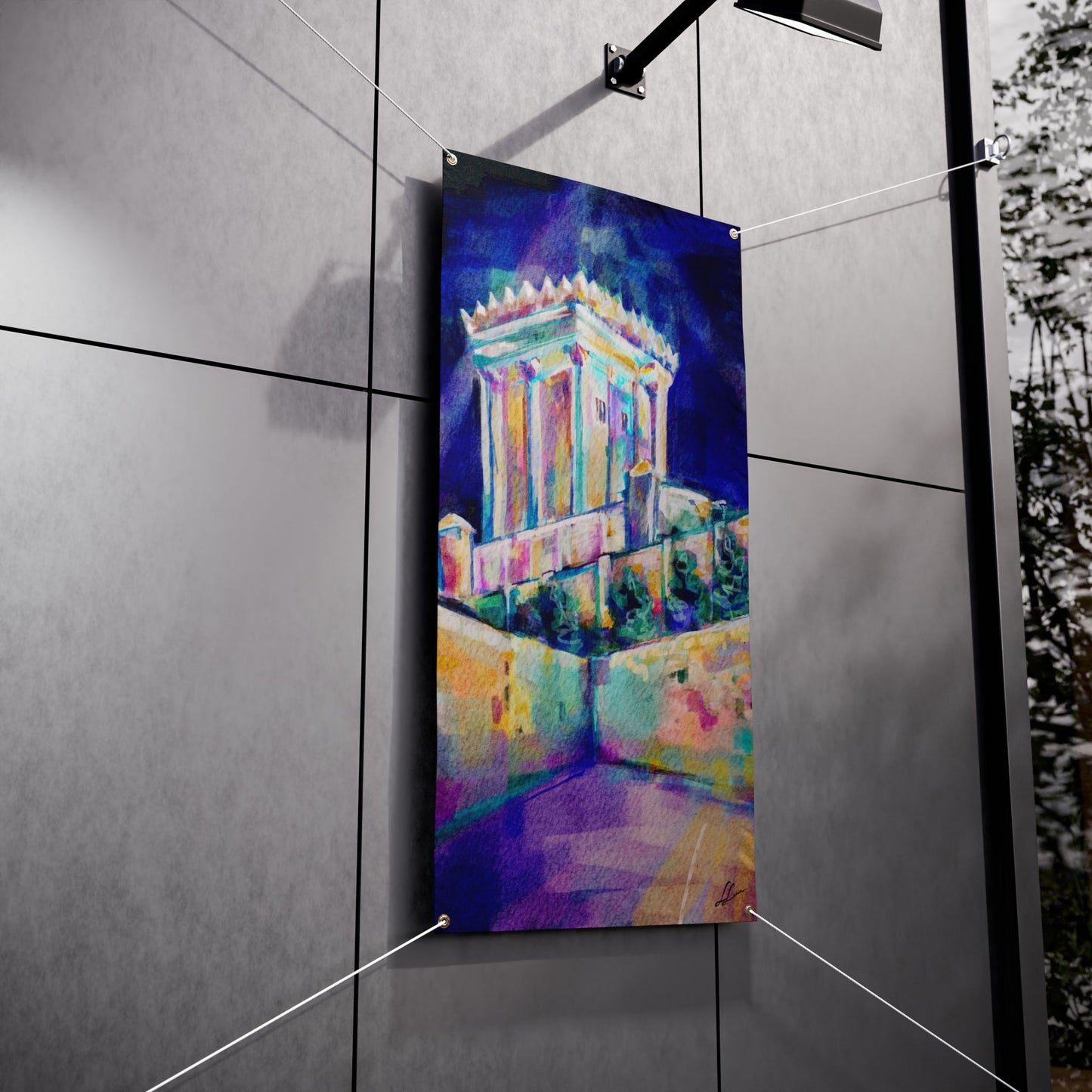 Night Vision: Beis Hamikdash III by Leah Luria Sukkah Tapestry (waterproof)