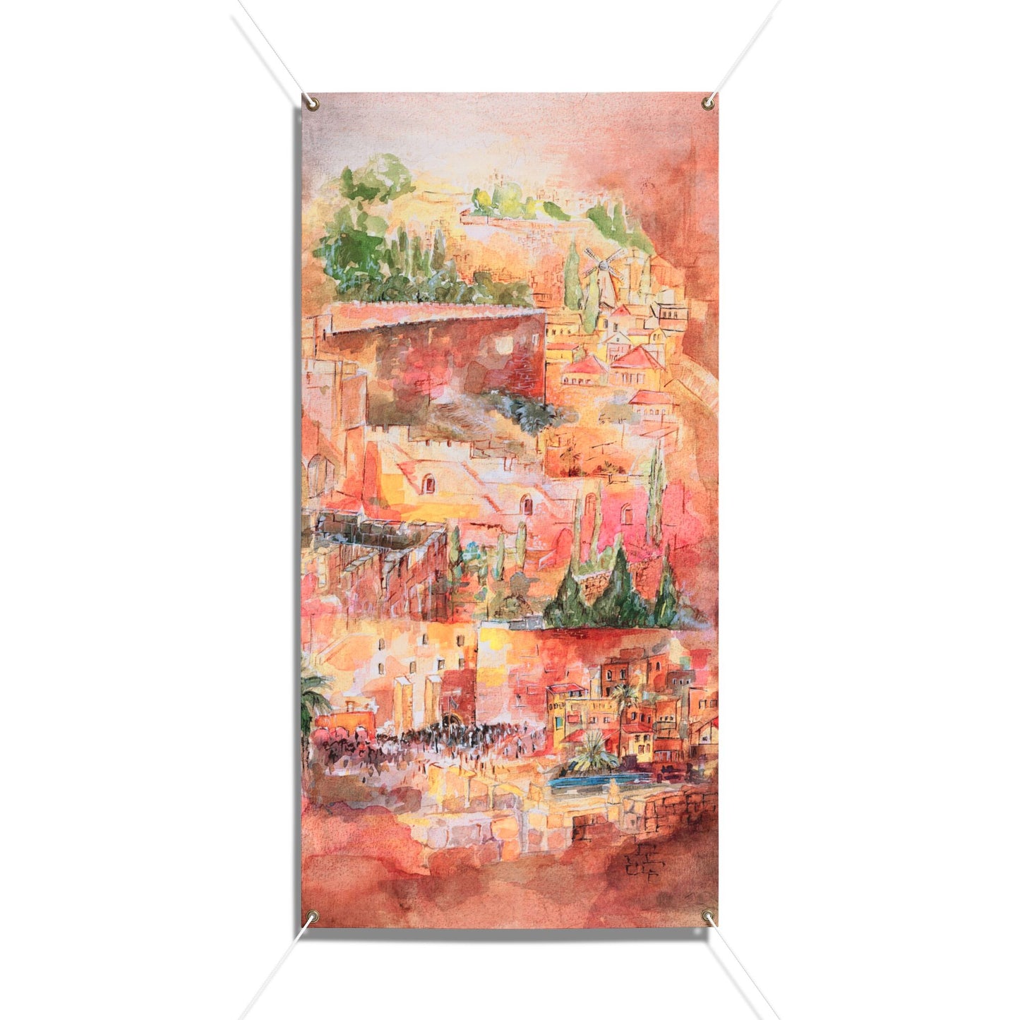 Golden Jerusalem by Avigail Wieder Sukkah Tapestry (waterproof)