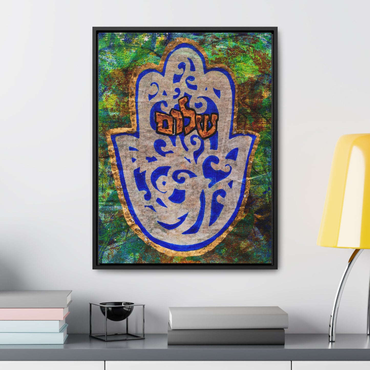 "Hamsa of Peace" by Esther Cohen Gallery Canvas Wrap in Frame