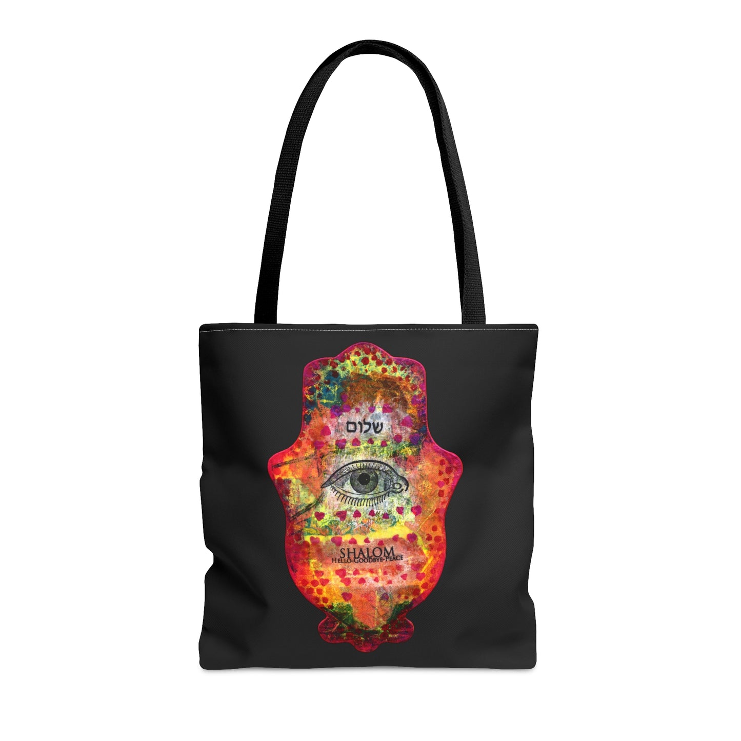 "Hamsa in Blue & Fuchsia" Double Sided Tote Bag by Esther Cohen