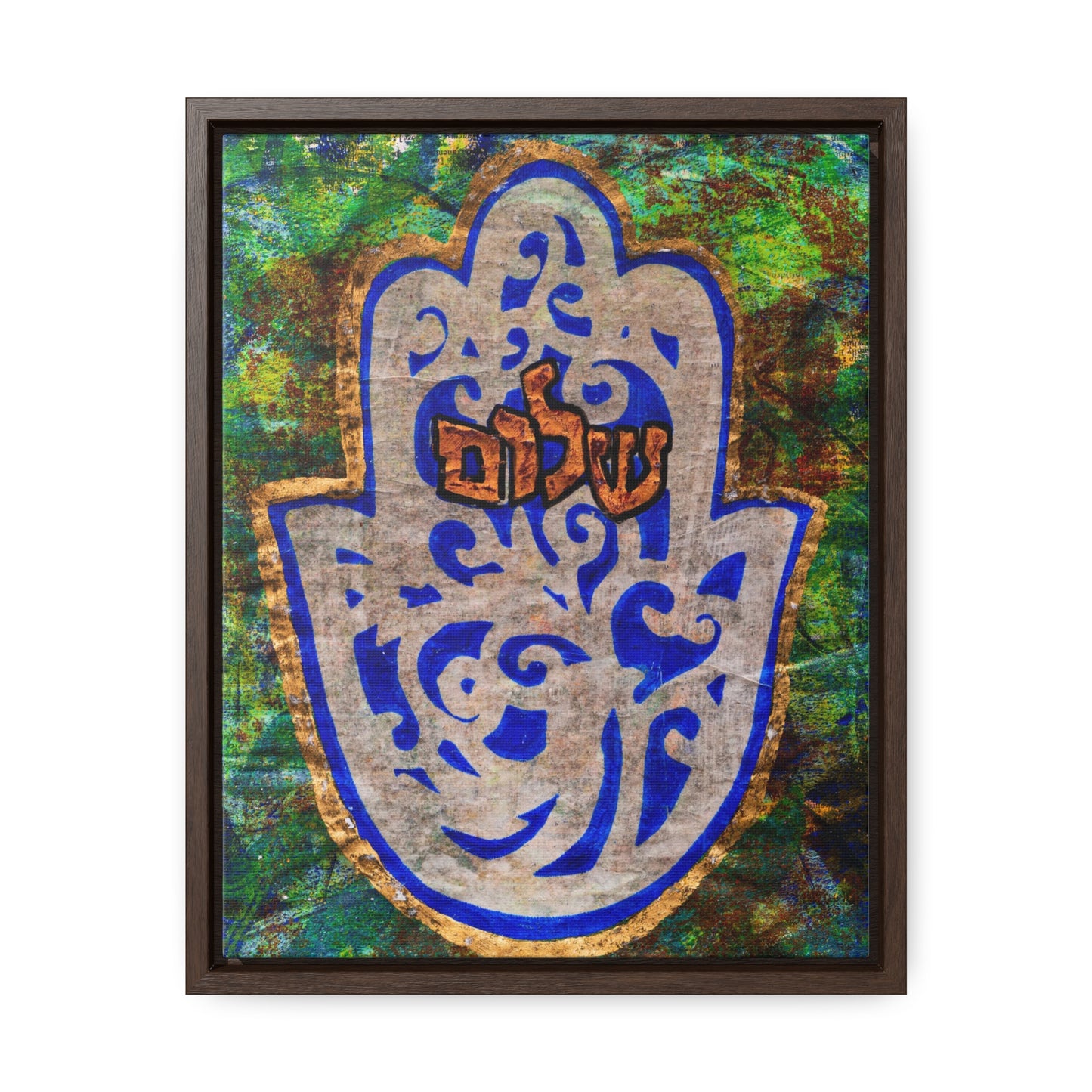 "Hamsa of Peace" by Esther Cohen Gallery Canvas Wrap in Frame