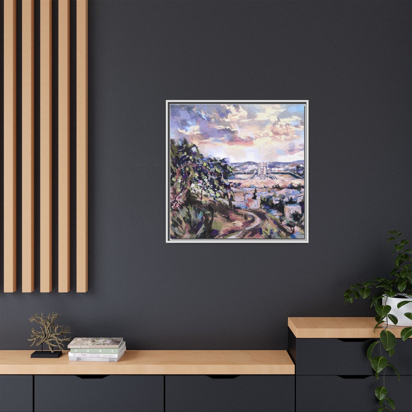 “Homecoming” – Landscape of the Beit HaMikdash by Leah Luria - Framed Canvas