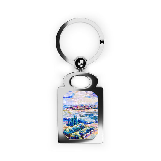 Beis Hamikdash III by Leah Luria Rectangular Keyring