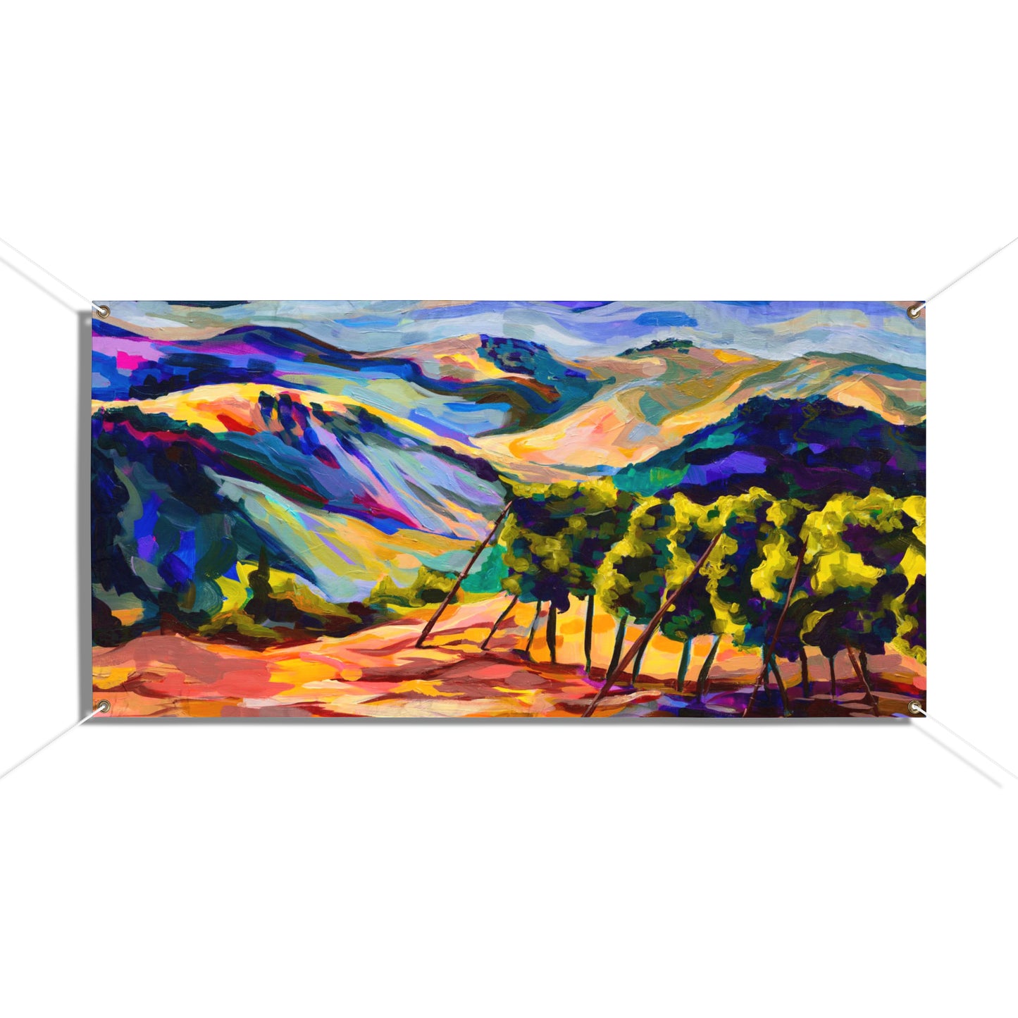 Mountaintop Vineyard Outside Jerusalem Sukkah Tapestry (waterproof)