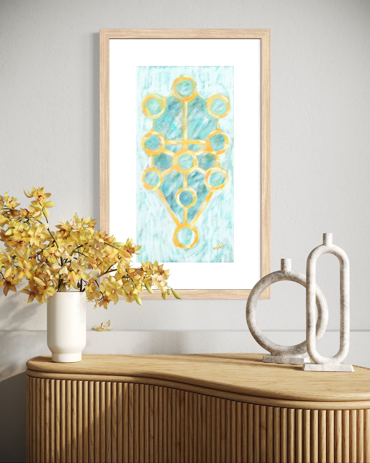 Origins of Light – Sefirot Sacred Geometry by Leah Luria Fine Art Paper or Stretched Canvas