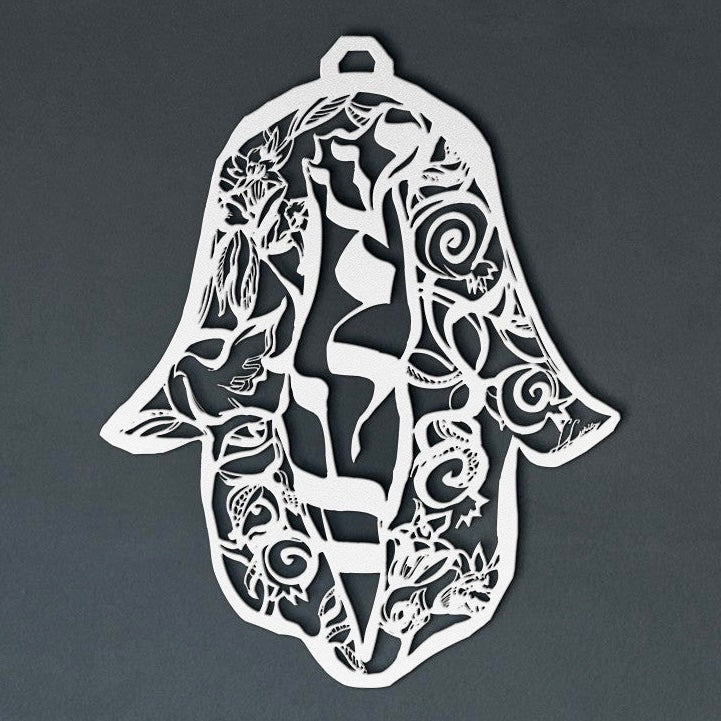 Hamsa of Peace in Israel by Leah Luria Metal Wall Art