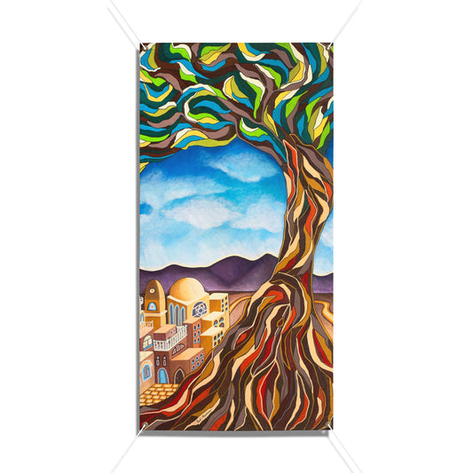 The Tree of Life by Yael Flatauer Sukkah Tapestry (waterproof)