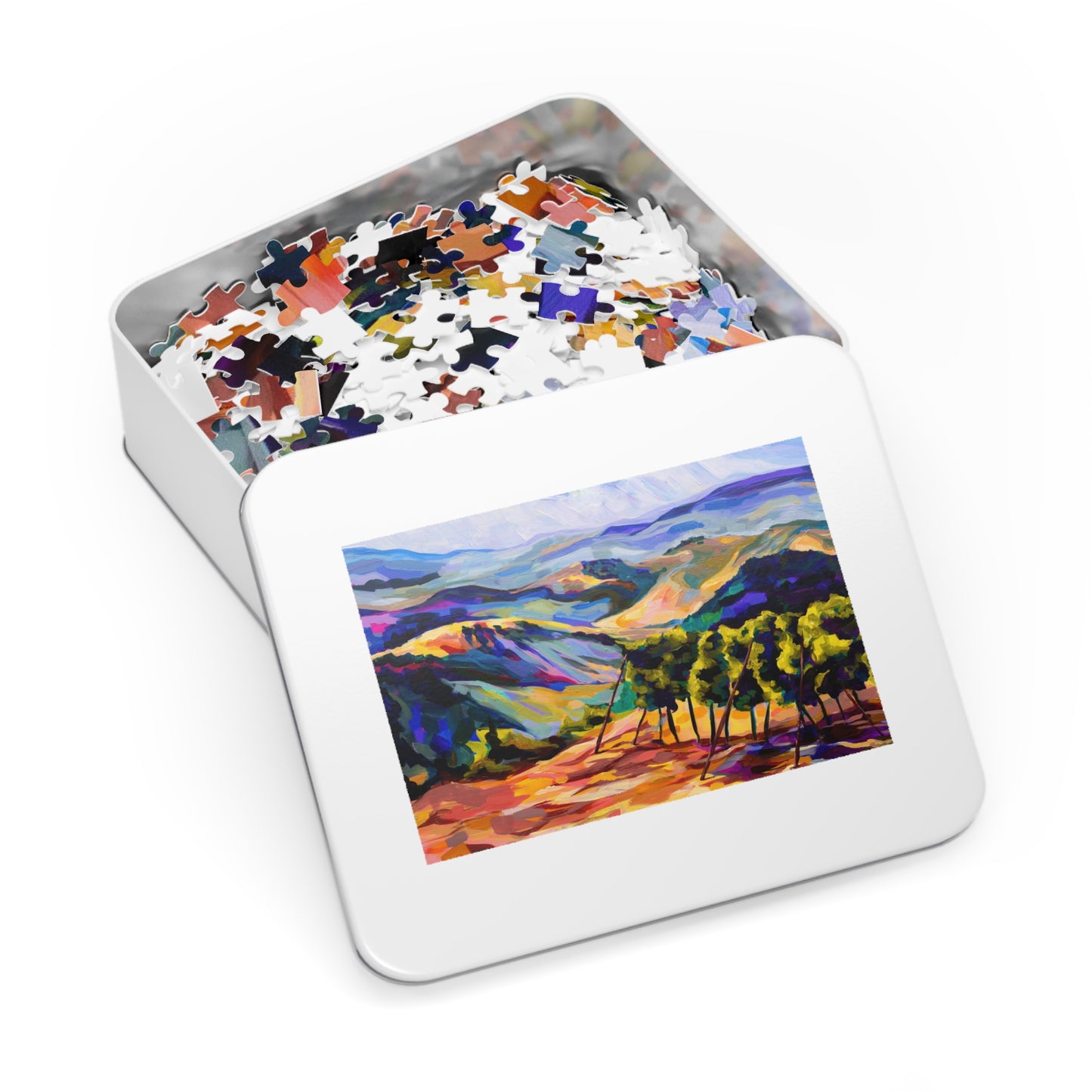 “Mountaintop Vineyard outside Jerusalem”  by Leah Luria Jigsaw Puzzle (1000-Pieces)