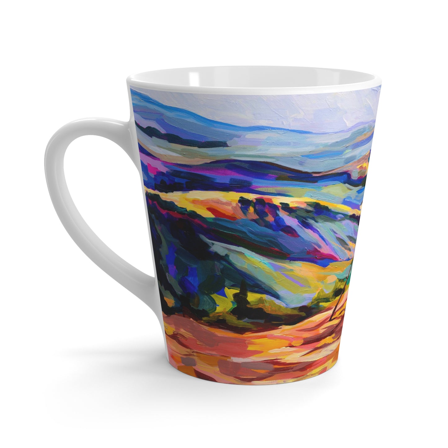 “Mountaintop Vineyard Outside Jerusalem” by Leah Luria Latte Mug