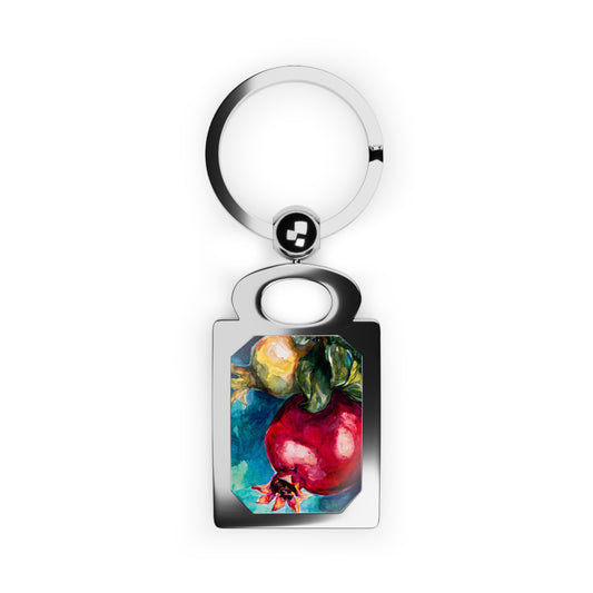 Pomegranate Painting by Leah Luria Rectangle Photo Keyring