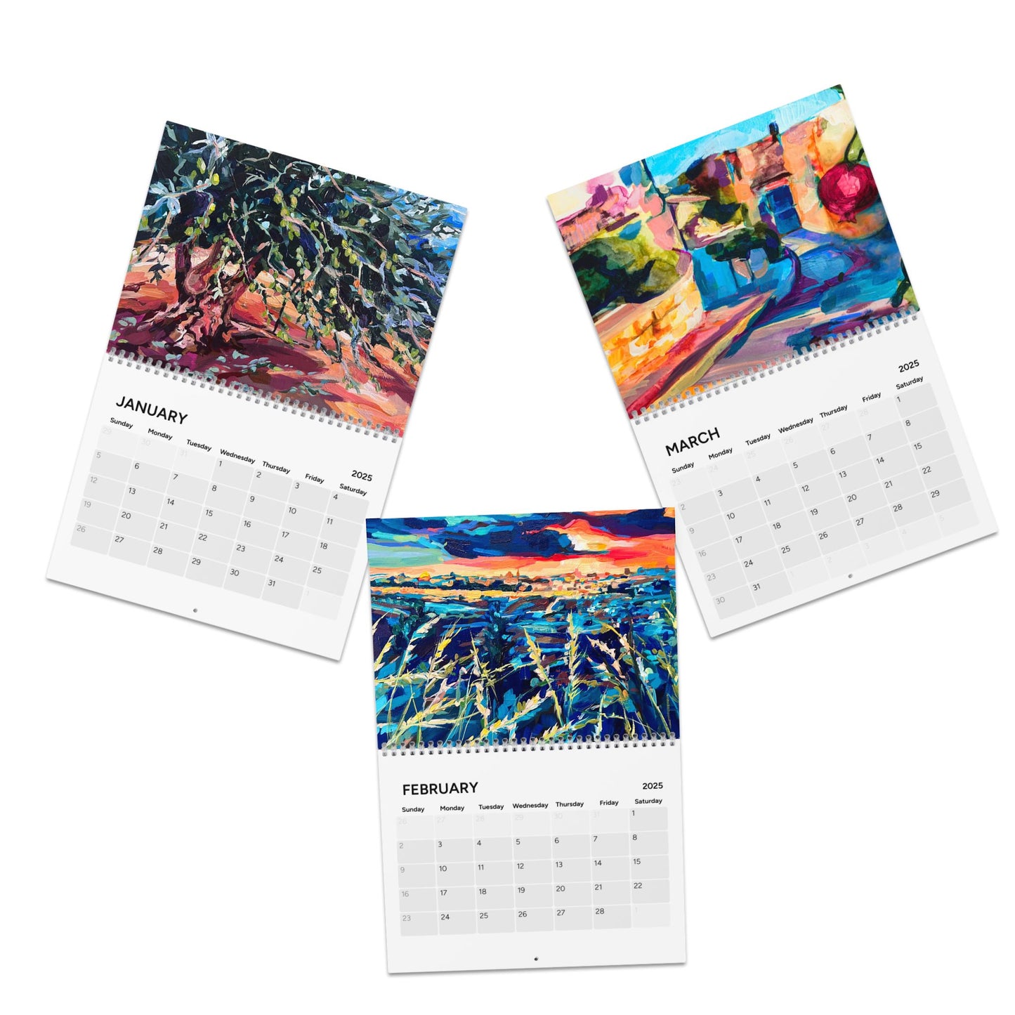 "Brushstrokes of Israel" by Leah Luria 2025 Wall Calendar