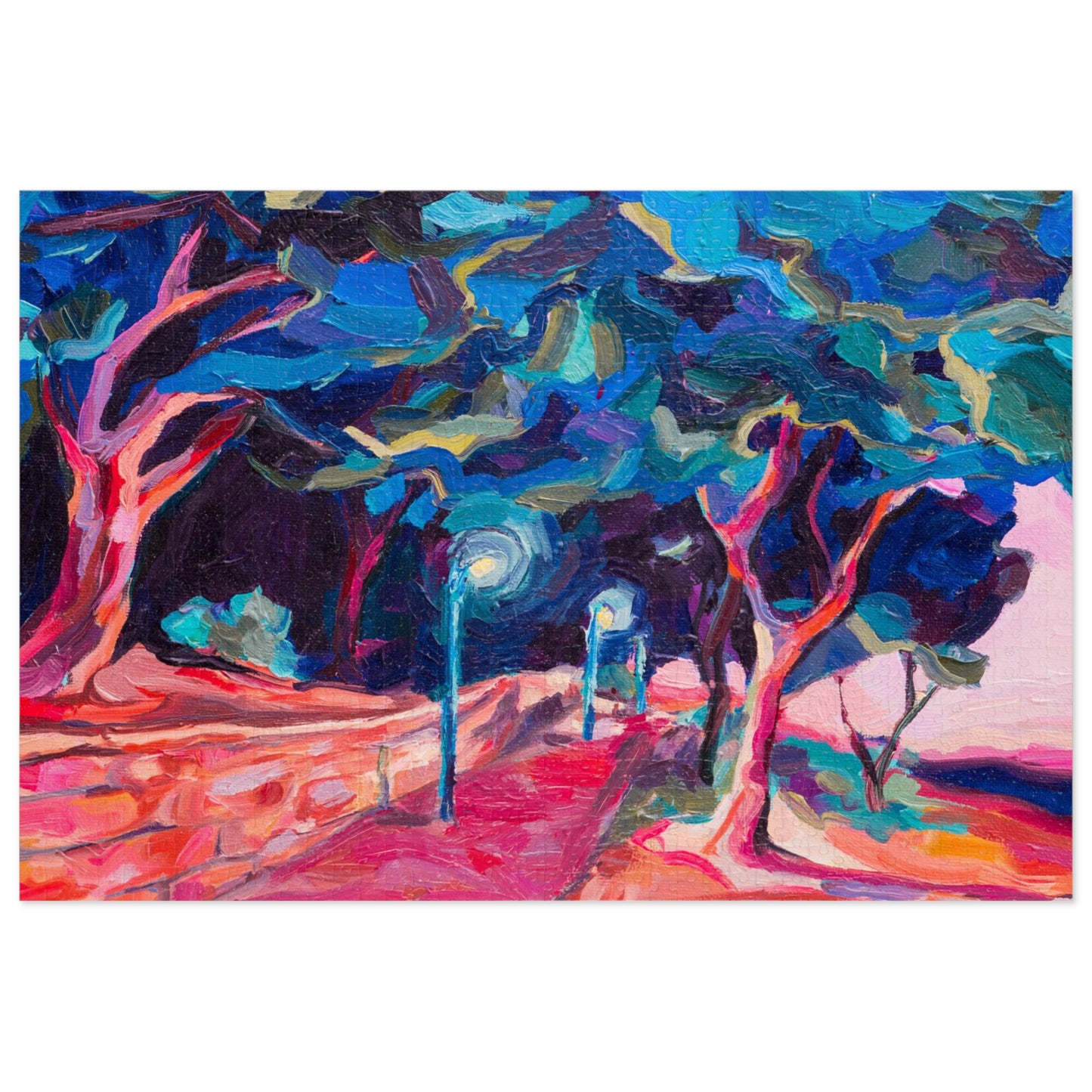 “Summer Evening Stroll in Israel” by Leah Luria Jigsaw Puzzle (30, 110, 252, 500,1000-Piece)