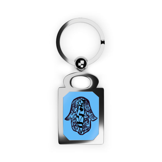 Hamsa of Peace in Israel by Leah Luria Rectangle Photo Keyring