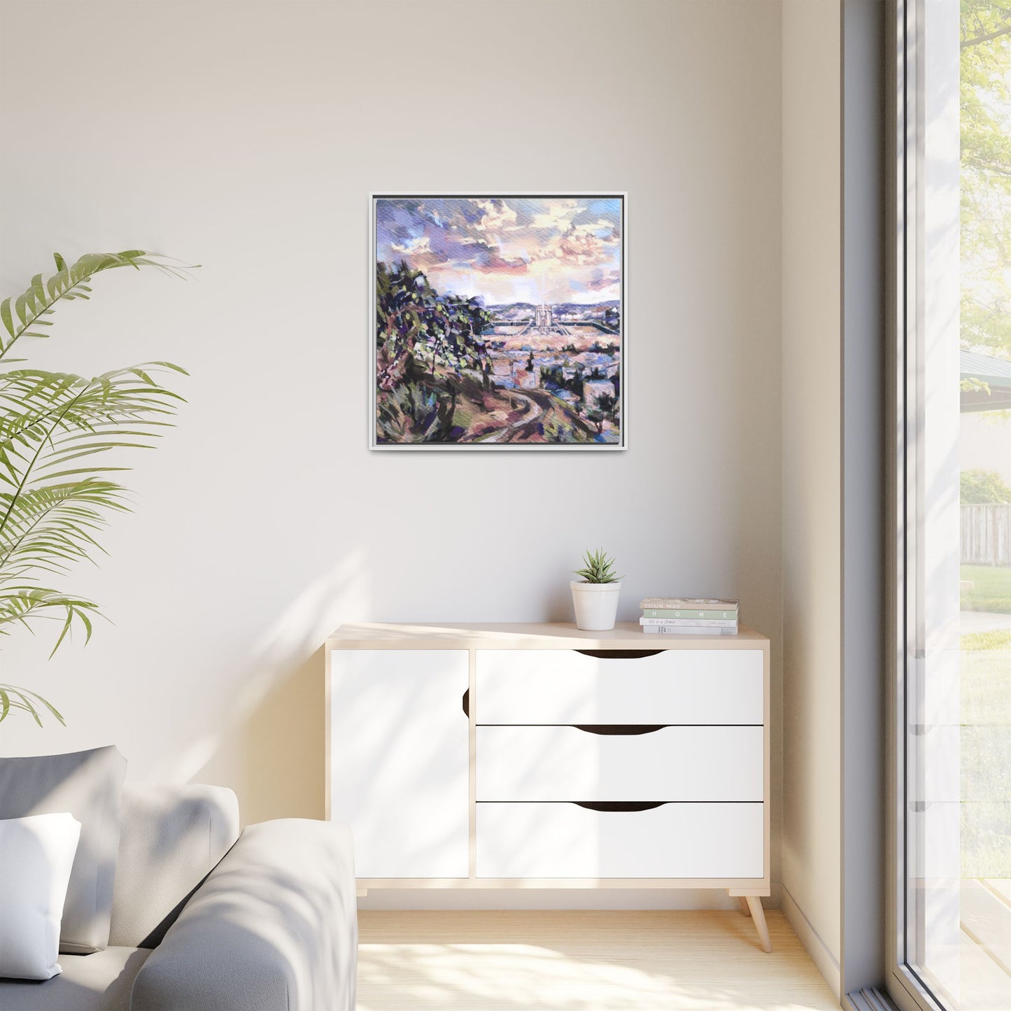 “Homecoming” – Landscape of the Beit HaMikdash by Leah Luria - Framed Canvas