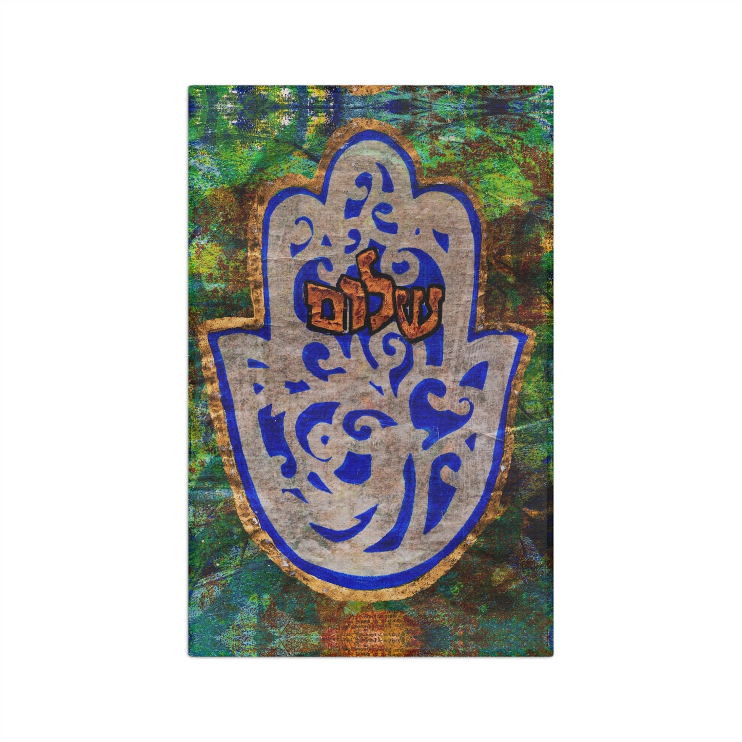 "Hamsa of Peace" Shabbat Netilat Yadayim Soft Hand Towel by Esther Cohen