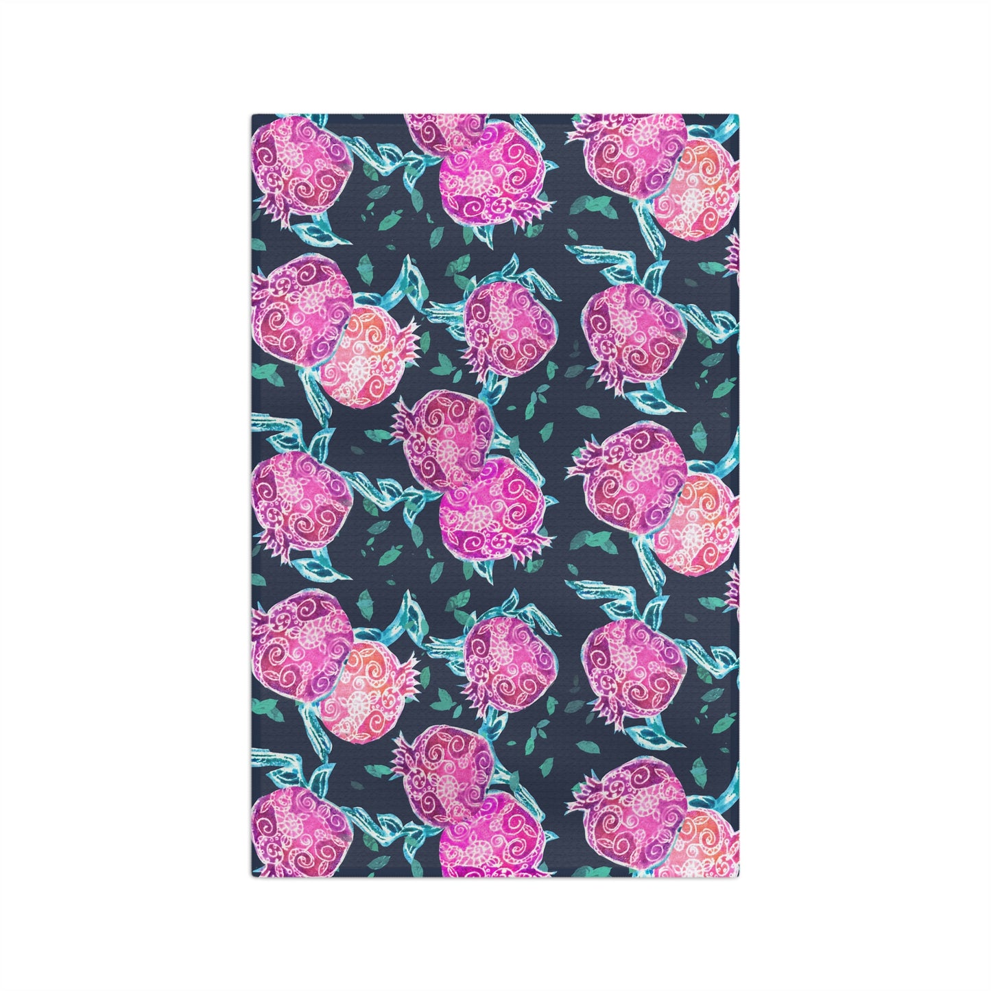 Pomegranate Whimsy  by Leah Luria Rosh Hashanah Microfiber Tea Towel