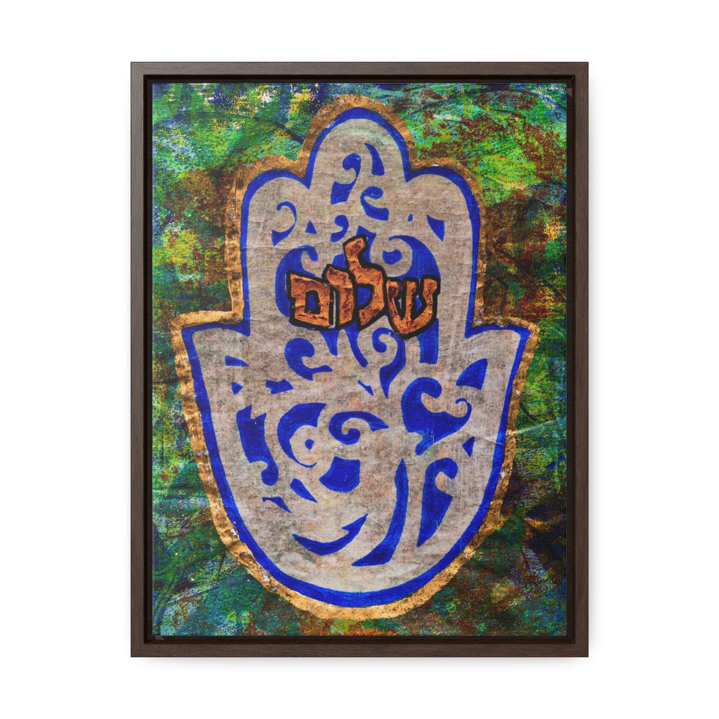 "Hamsa of Peace" by Esther Cohen Gallery Canvas Wrap in Frame