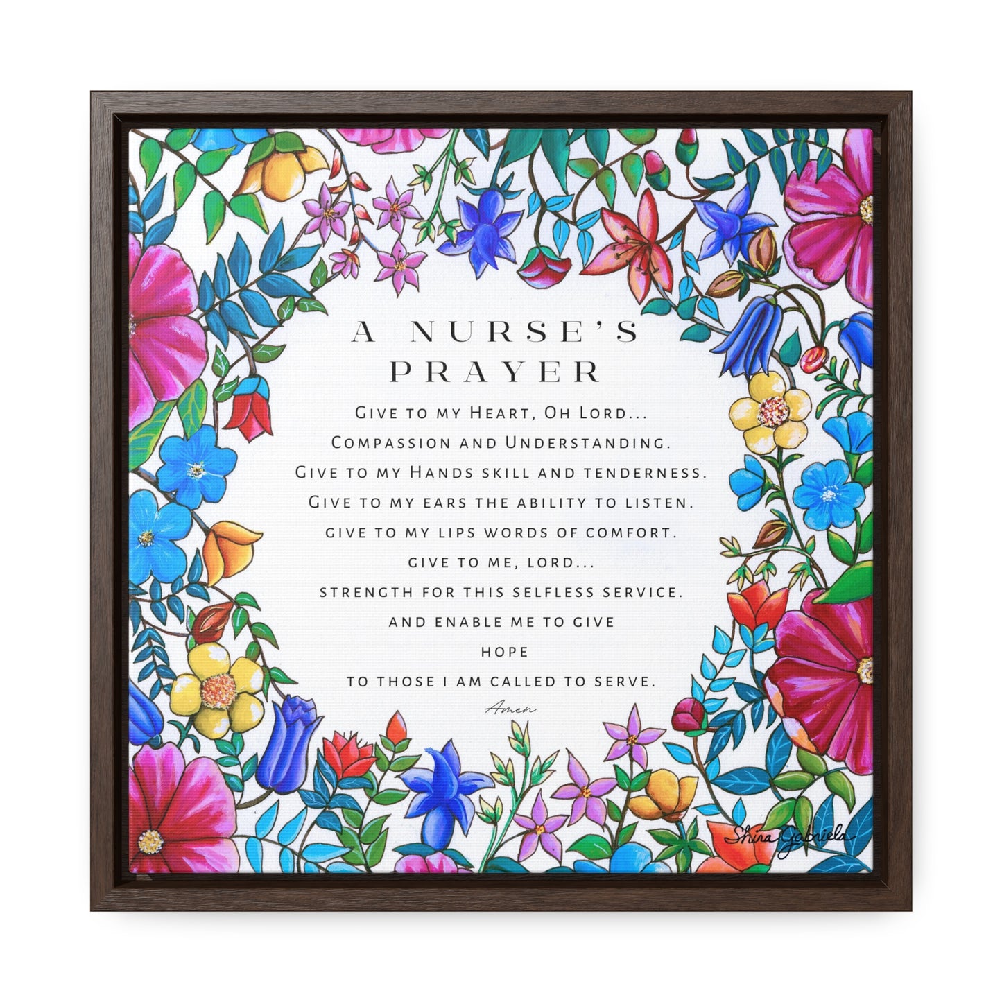 A Nurse's Prayer by Shira Gabriela Gallery Wrapped Canvas in Square Frame